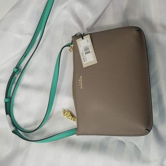 ALEXIS BITTAR IN MY DREAMS POUCH CROSSBODY PURSE SEAFOAM/TAUPE - Picture 4 of 8